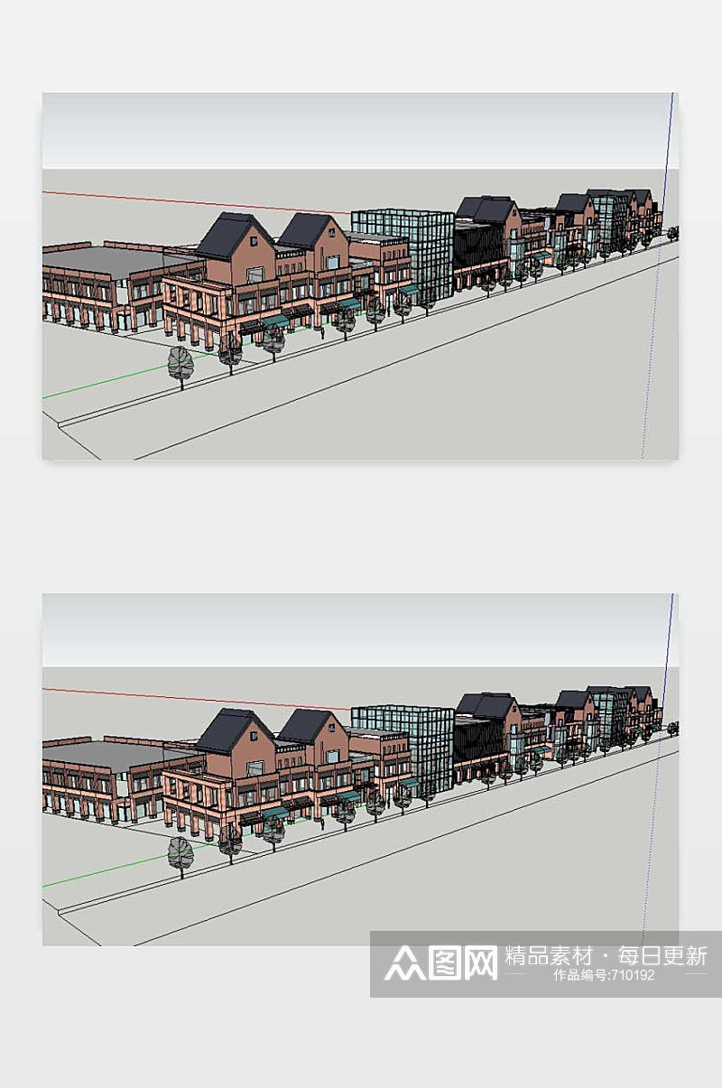 商业街3D效果图下载素材