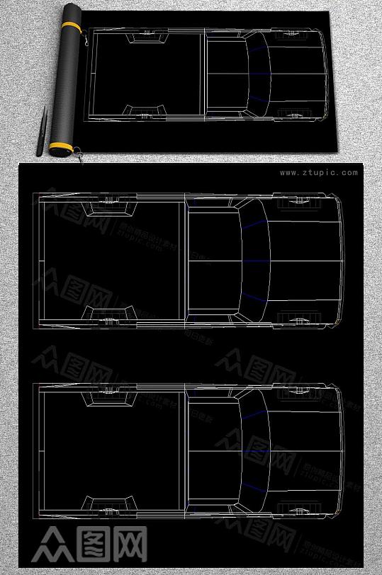 CAD车平立面设计图-众图网