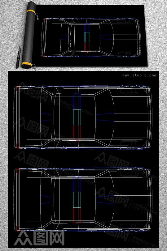 汽车CAD平面设计图-众图网