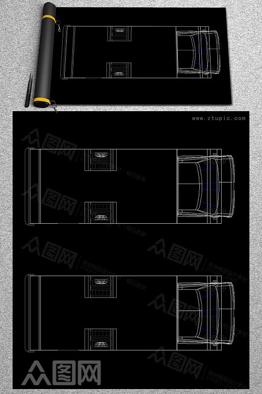 CAD汽车平面图-众图网