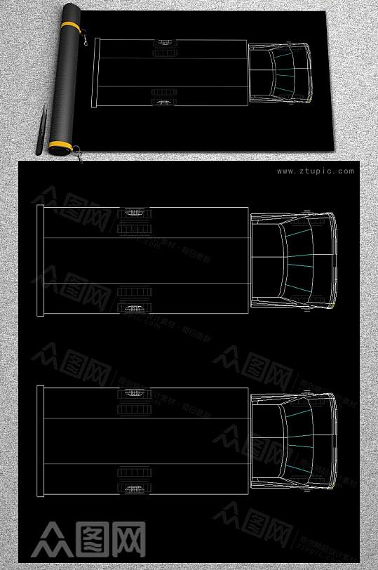 汽车CAD平面图-众图网