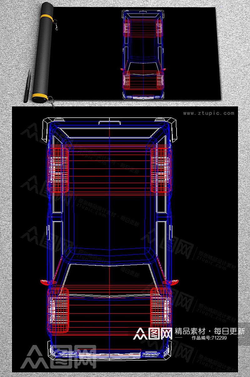 汽车CAD平面图素材