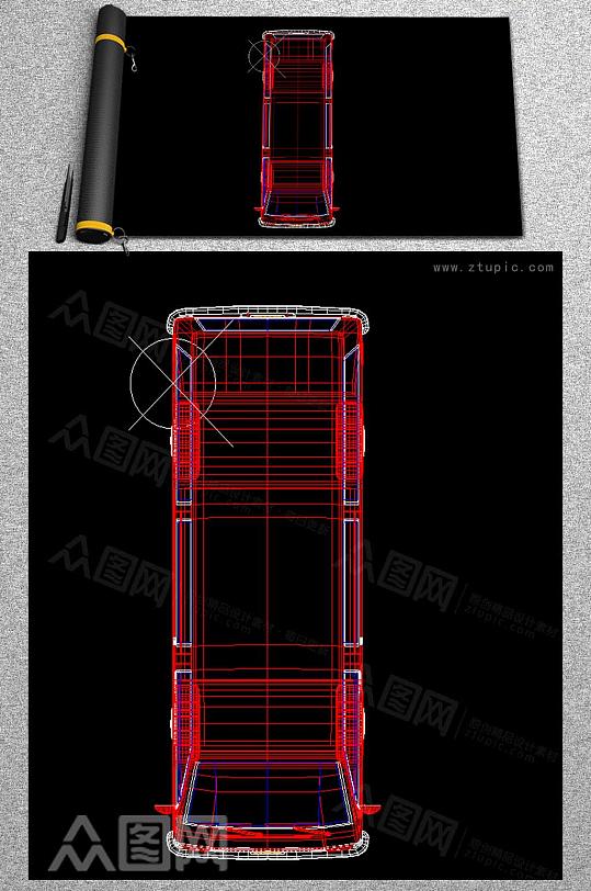 CAD汽车平面图-众图网