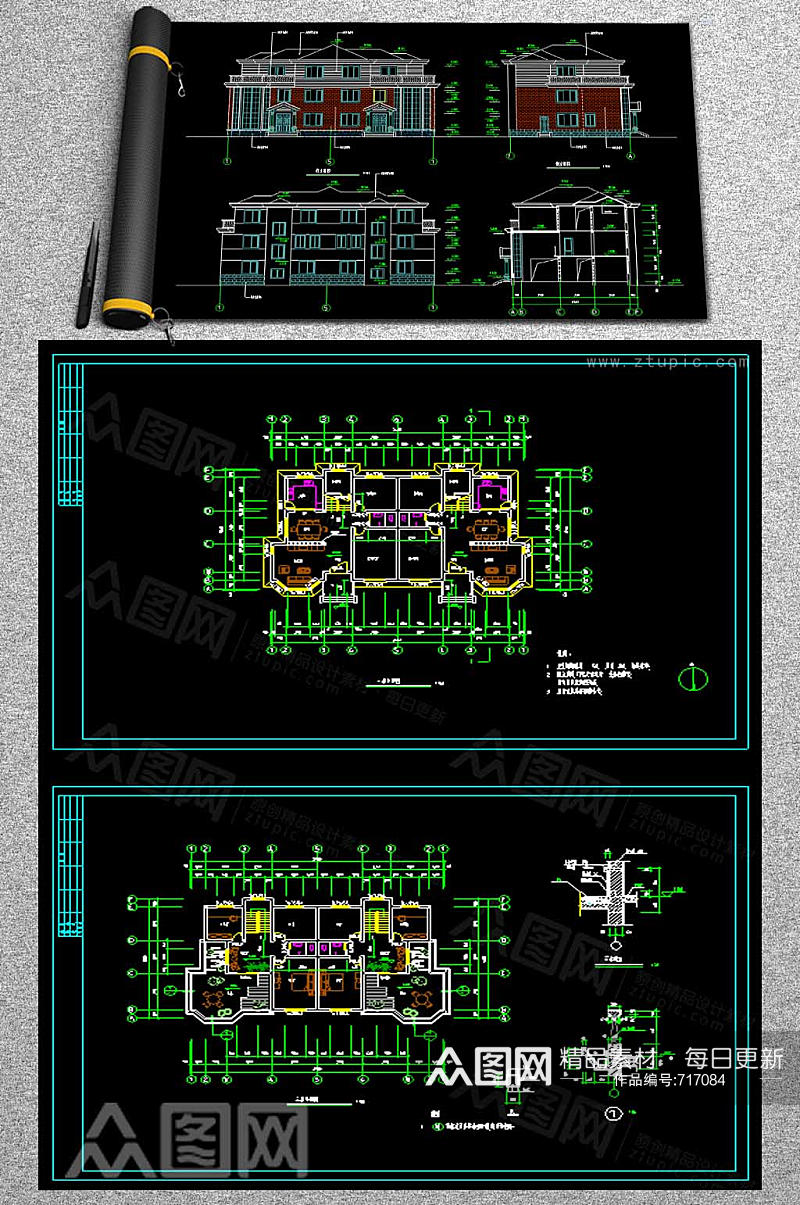 别墅CAD建筑图素材