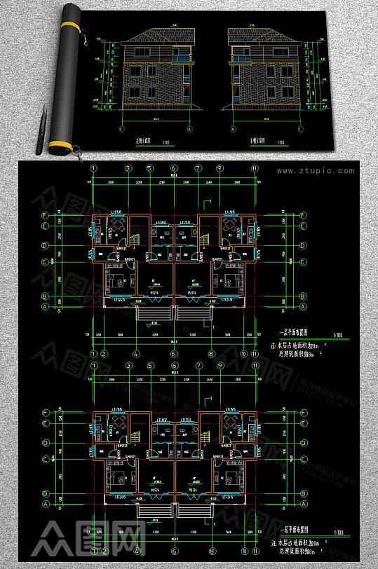 别墅CAD平面图-众图网