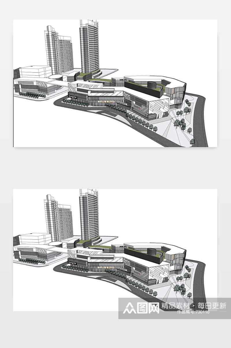 苏宁商业街SU模型素材