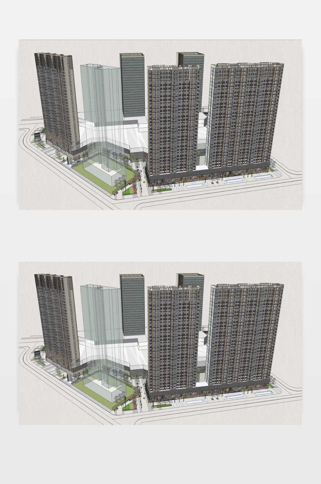 长春万达商业街模型素材