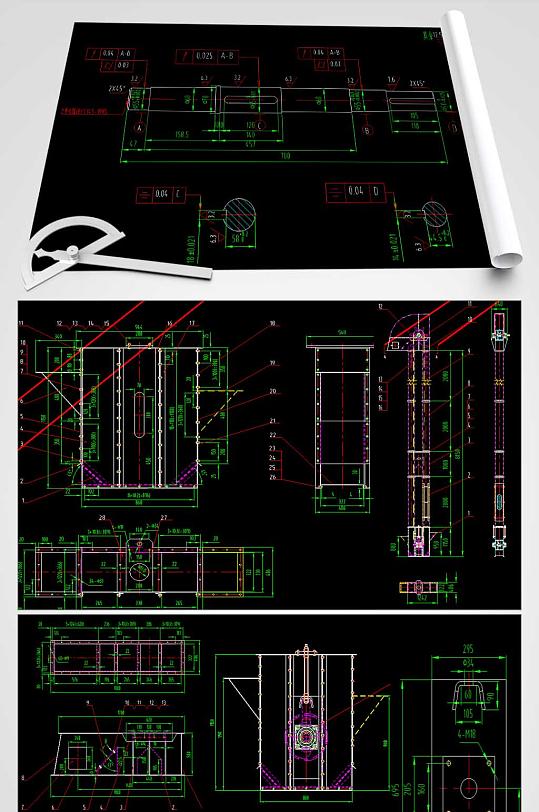 斗式提升机CAD平面图-众图网