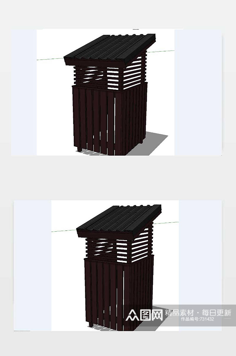 SU垃圾桶模型下载素材