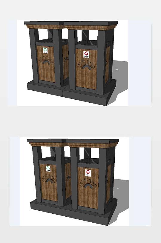 垃圾桶SU模型图-众图网