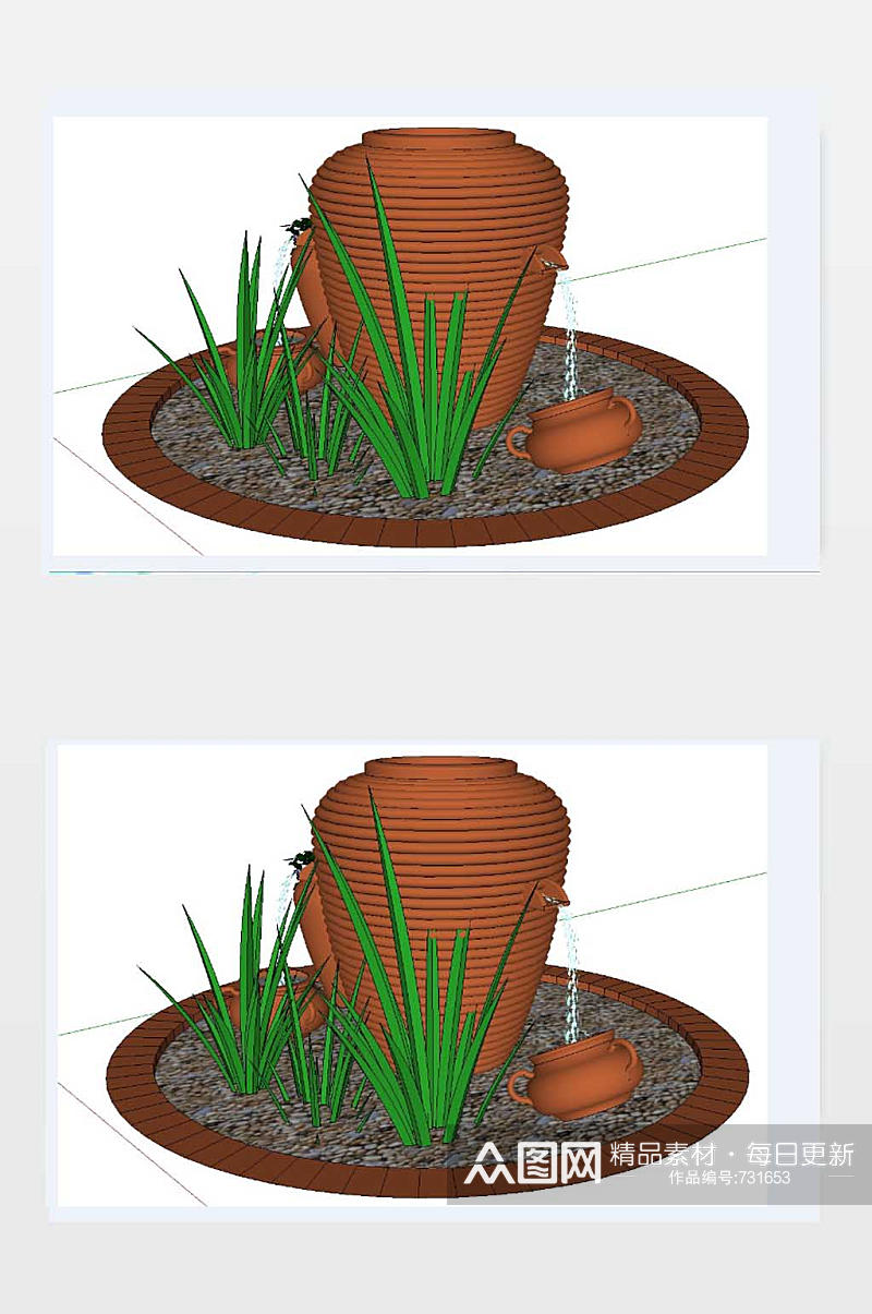 花坛3D效果图下载素材