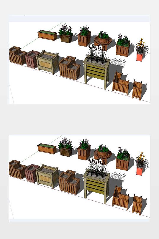 SU花坛模型下载