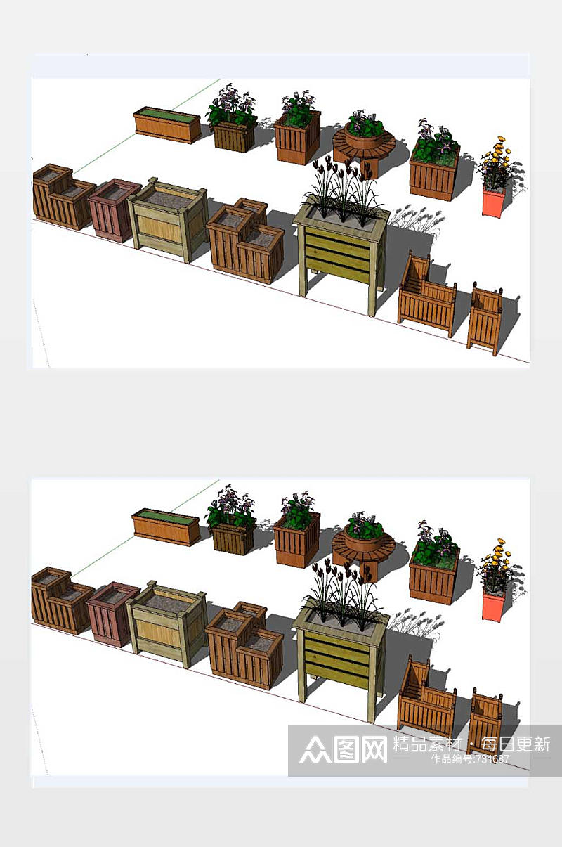 SU花坛模型下载素材