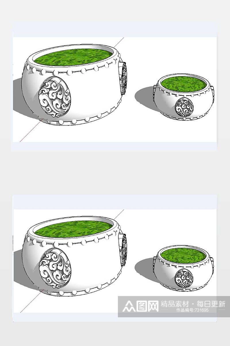 植槽SU模型图下载素材
