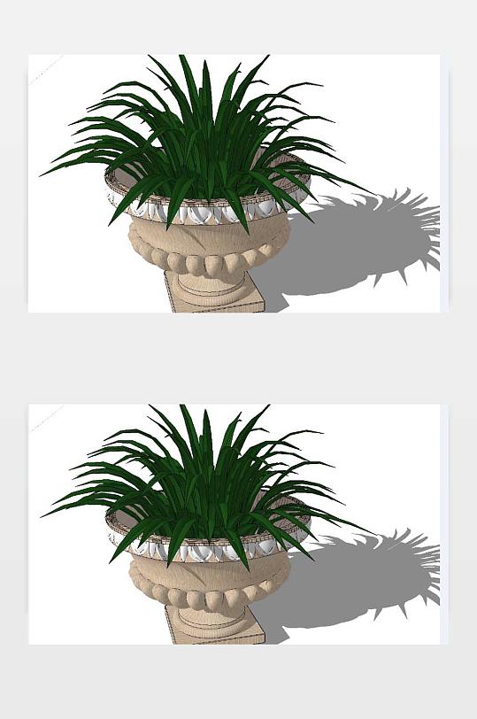 花箱种植槽3D效果图
