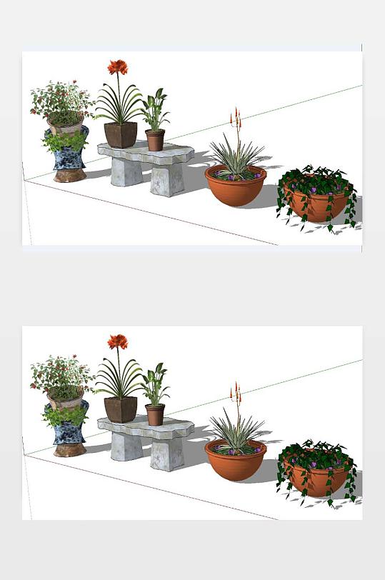 花坛SU模型图下载-众图网