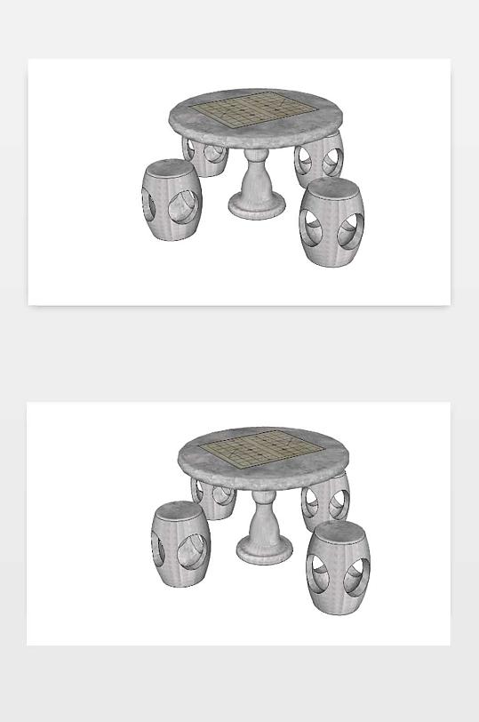 石桌su模型下载