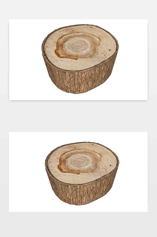 树根座椅SU模型-众图网