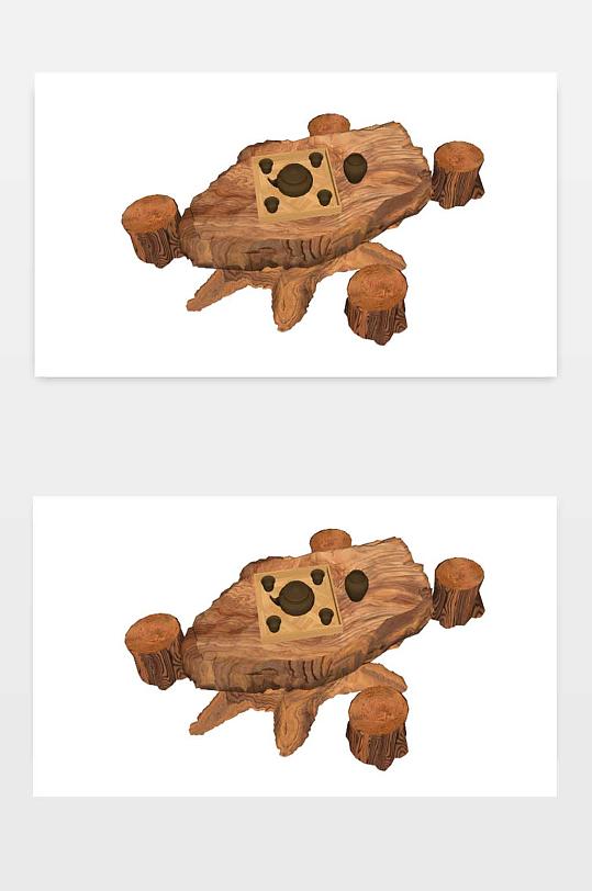 中式木制雕纹海绵凳子-众图网