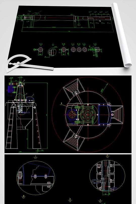 立式垃圾破袋机CAD图纸-众图网