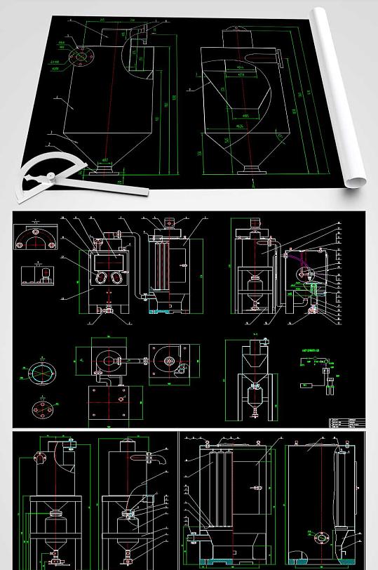喷丸机CAD平面图