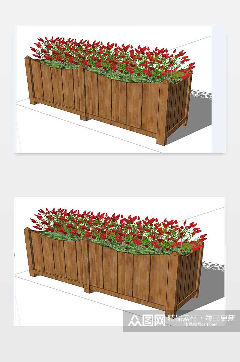 花坛模型SU下载素材