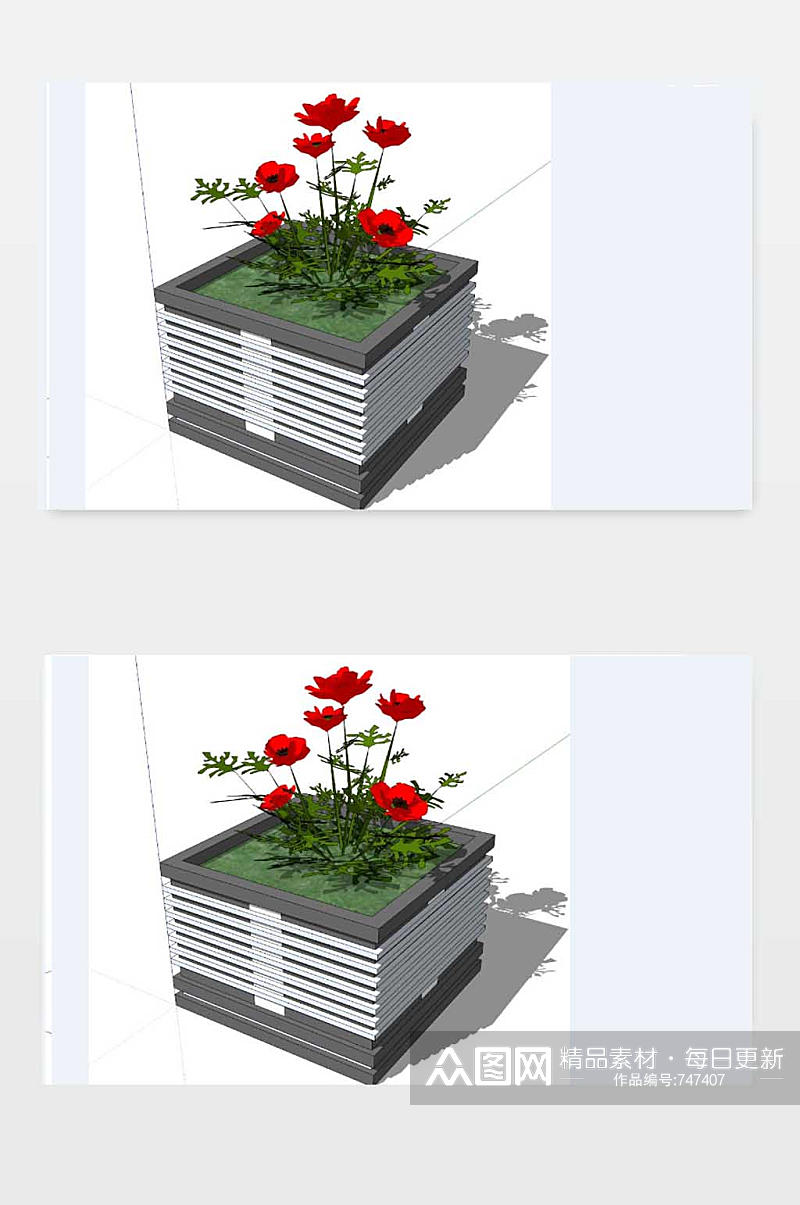 花箱SU模型下载素材