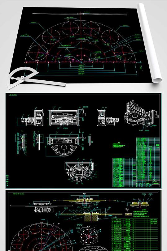 双工位灌装机平面图-众图网