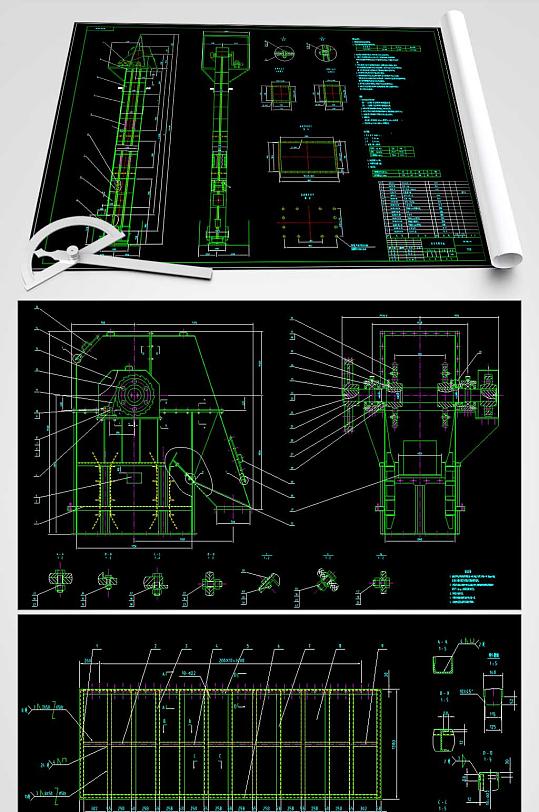 NE200板链提升机全套图纸CAD图纸