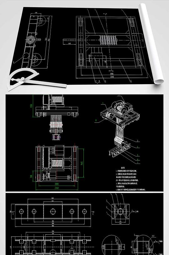 桥架型起重机2m天车图纸-众图网