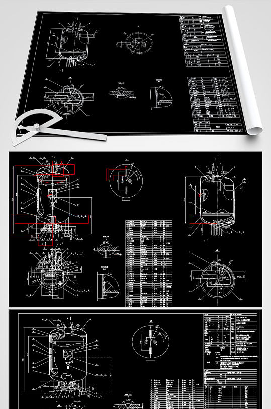 600升低温容器平面图-众图网