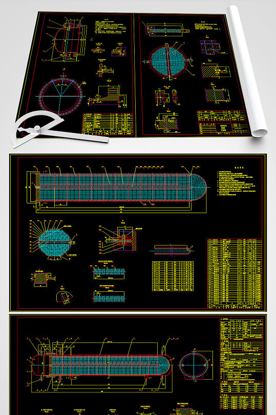氨回收溶液换热器平面图-众图网