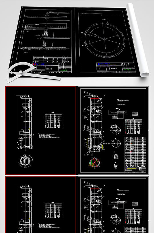 二次蒸发器CAD平面图-众图网