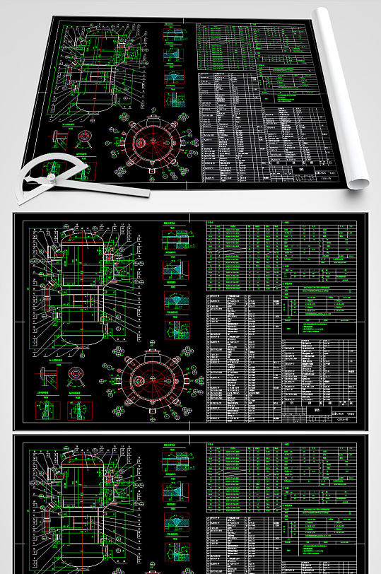 甲醛反应器CAD平面图-众图网