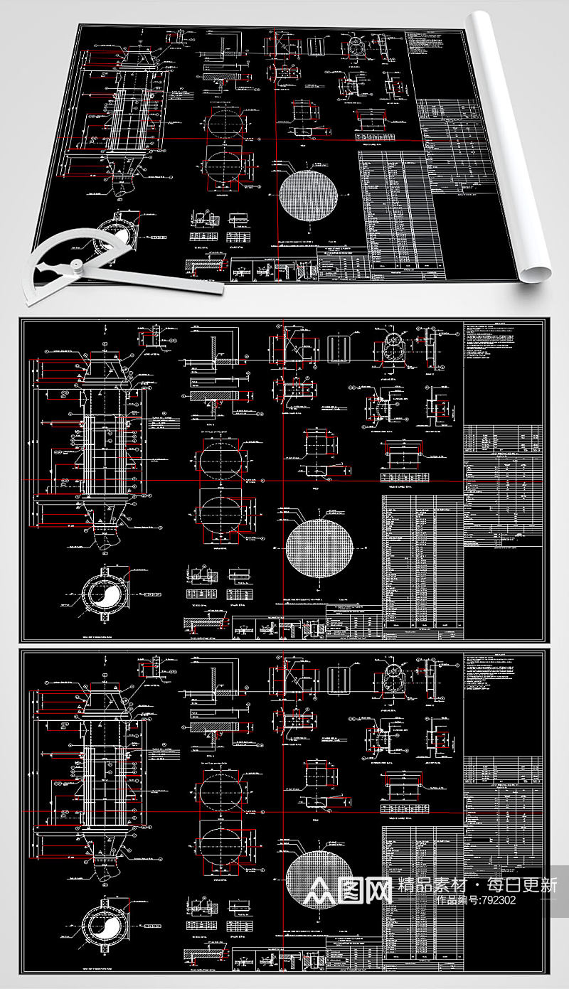 空气预热器CAD图纸素材