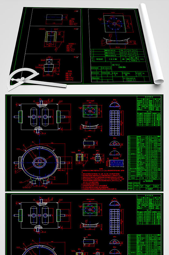 螺旋板换热器平面图-众图网