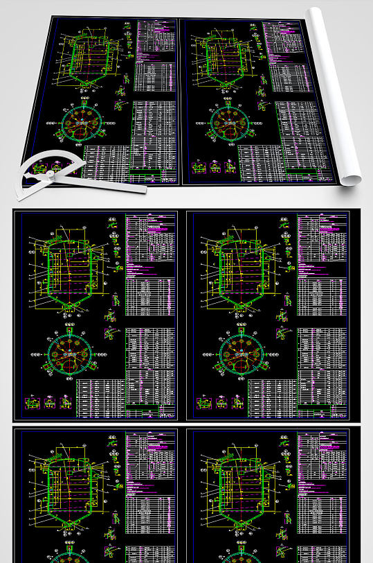 锥形反应釜平面图-众图网