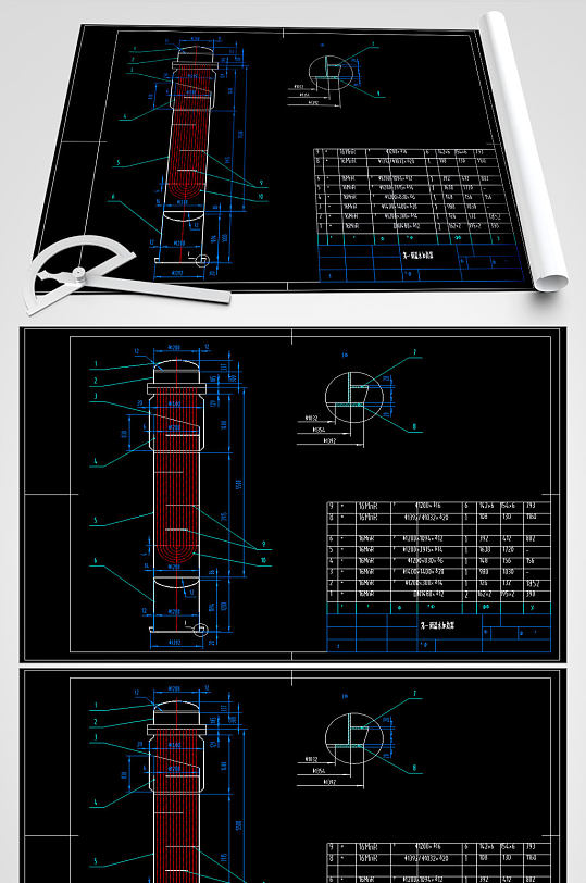 立式换热器CAD平面图