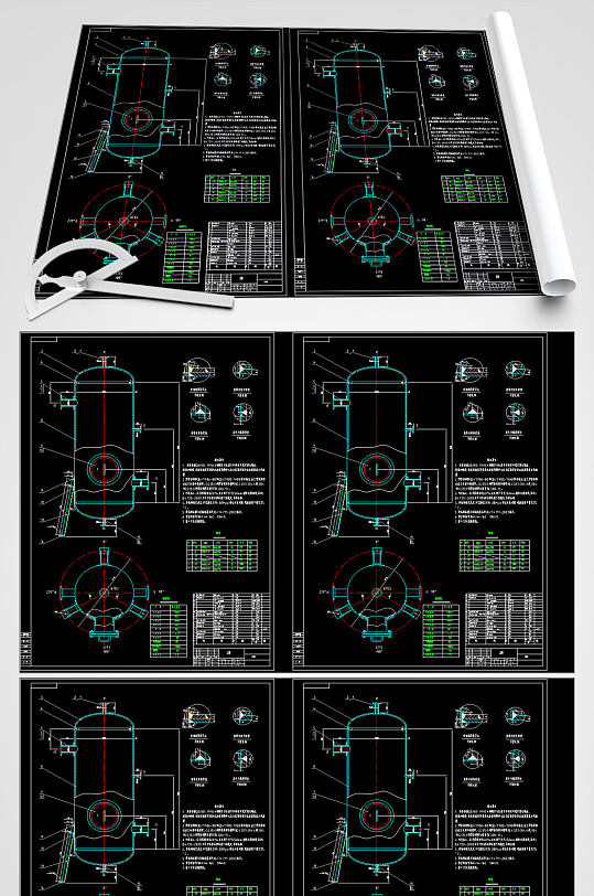 压缩空气储罐平面图-众图网