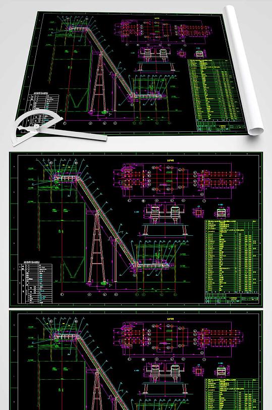 波状挡边带式输送机装配图-众图网