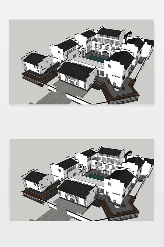新中式别墅3D效果图