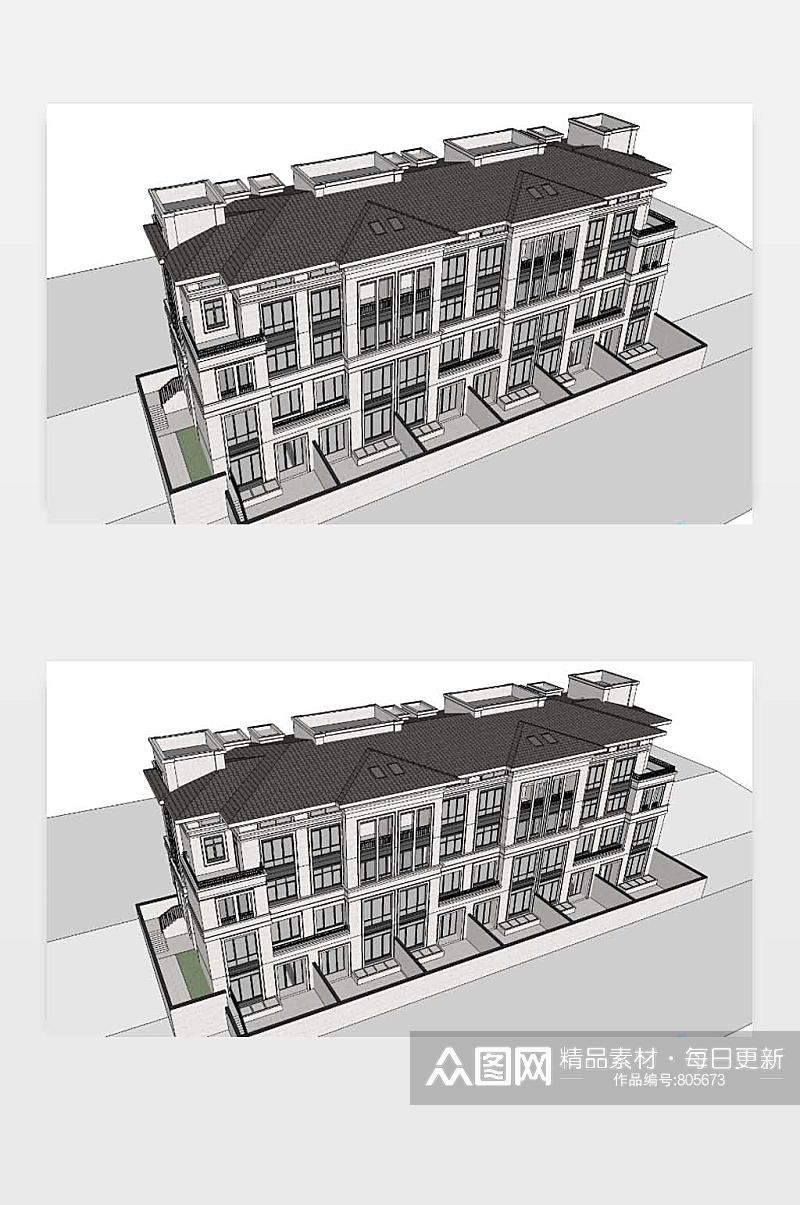 新中式别墅模型下载素材