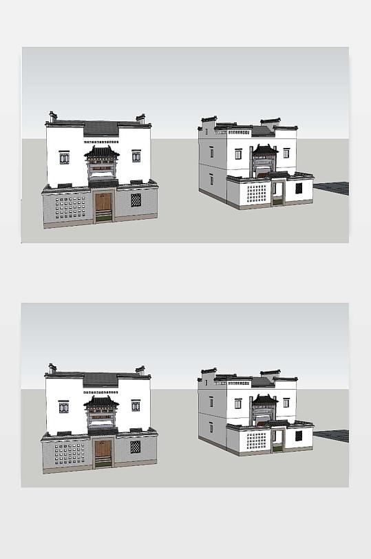 徽派别墅SU模型-众图网