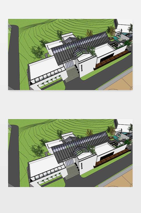 3D新中式别墅效果图