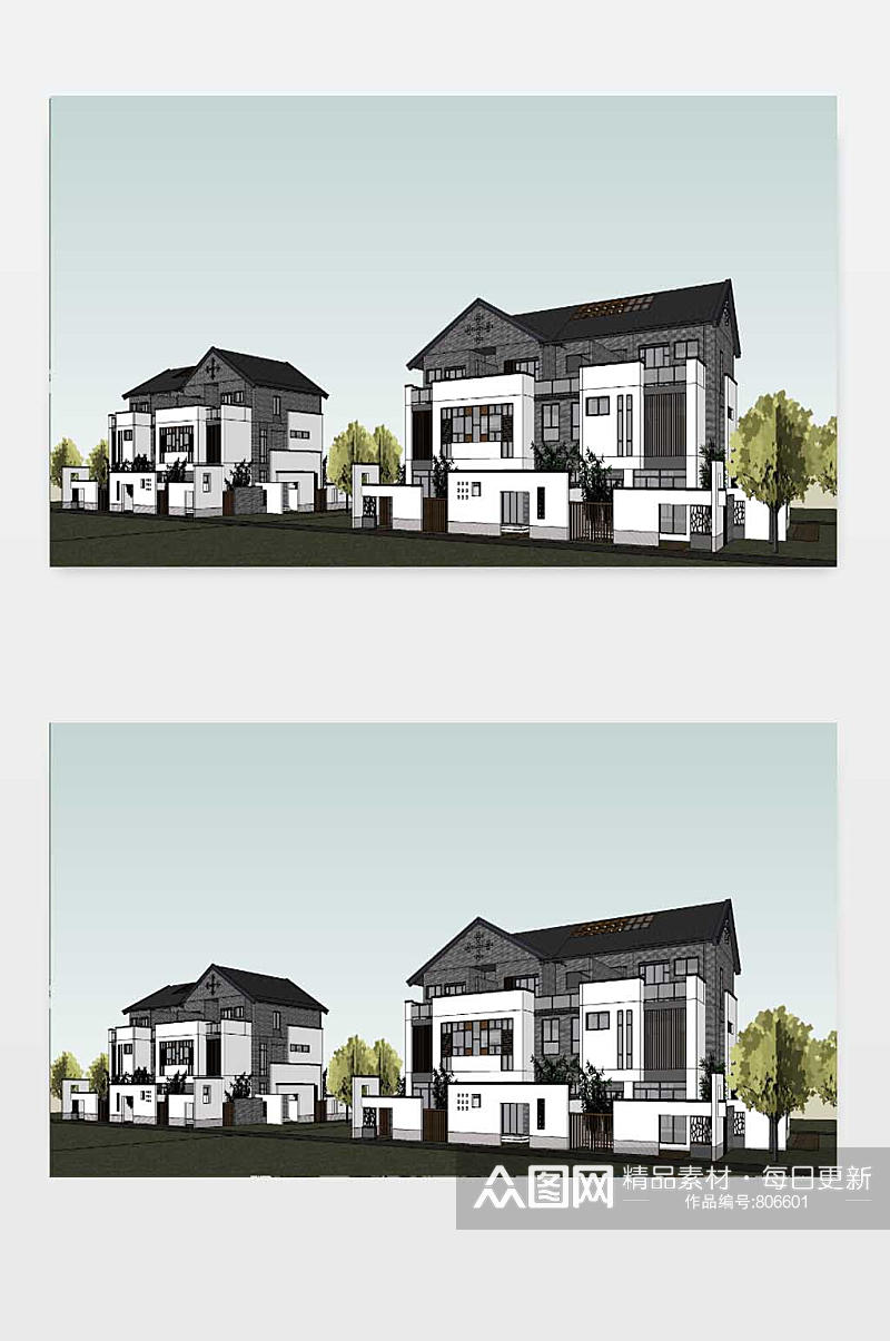 SU别墅模型下载素材