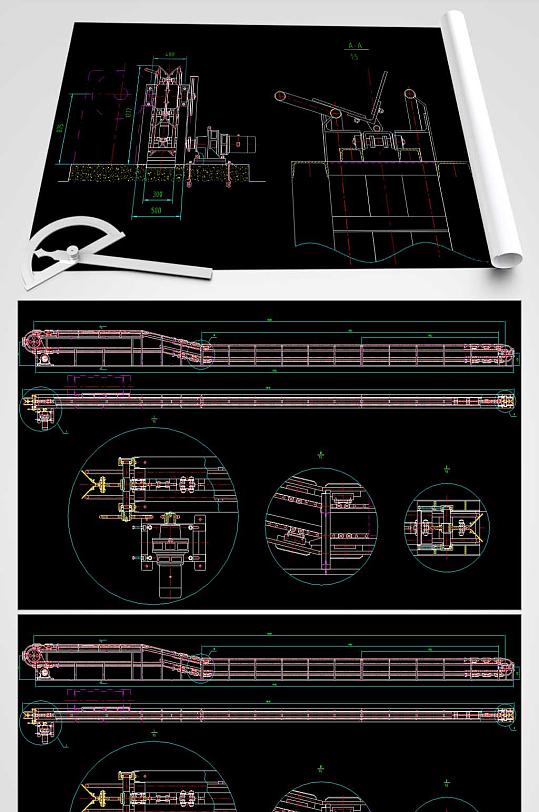 猪预剥皮输送线平面图-众图网