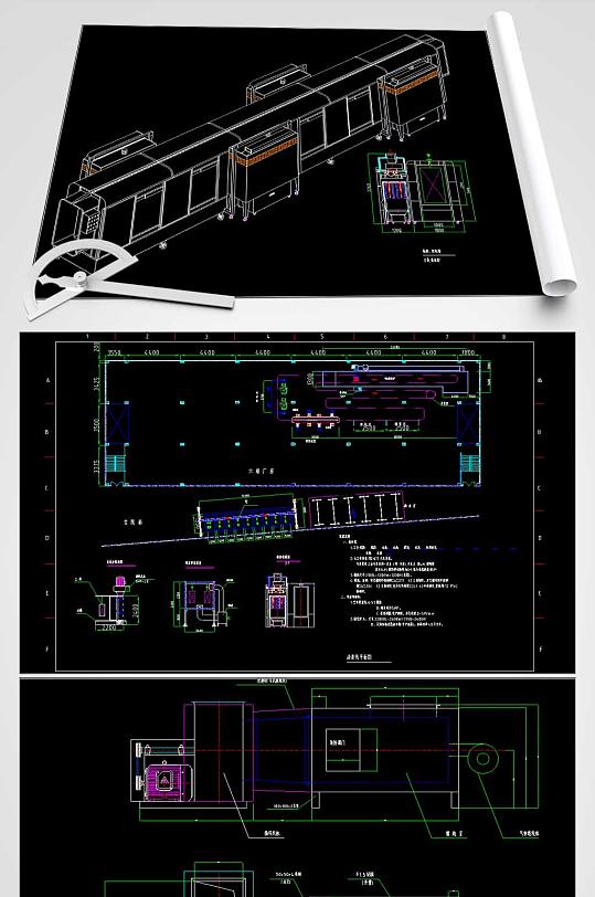 粉体喷涂生产线CAD方案图-众图网