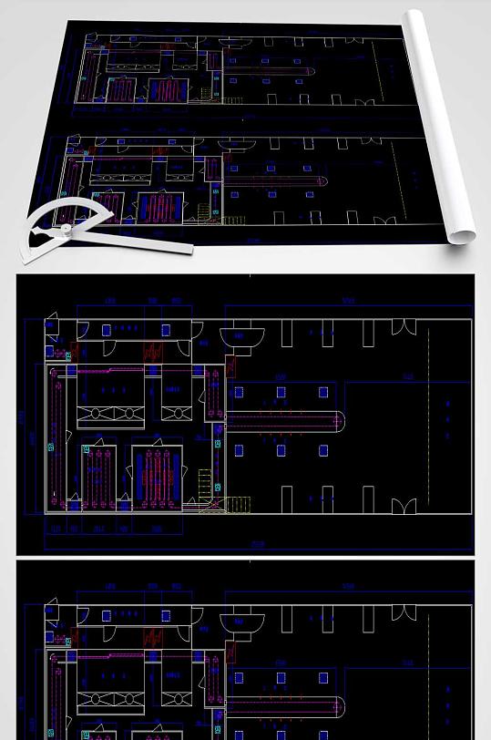 富士康喷涂车间CAD方案图-众图网
