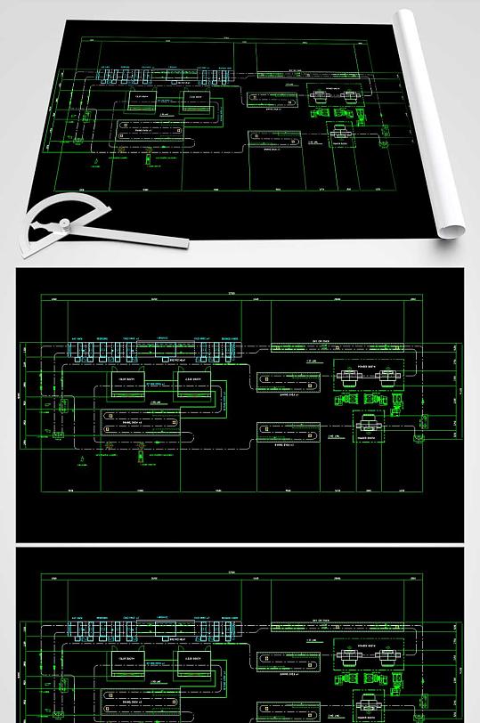汽车轮毂粉末涂装生产线布局图-众图网