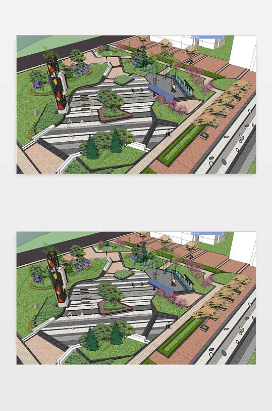 城市街角公园景观设计-众图网